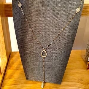 WHBM Long Gold Pendant Necklace